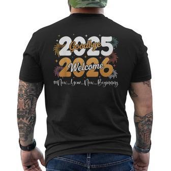 Addio 2025 Benvenuto Celebrazione Del Del Nuovo Anno 2026 T-shirt da uomo con stampa posteriore - Novitaregali