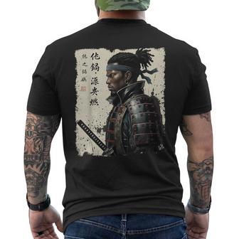 Afro American Samurai Black History Month African Roots Men's T-shirt Back Print - Thegiftio