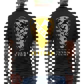 Air Cav Helicopter Badge 1St Cavalry Division Veteran Papa Men's T-shirt Back Print - Monsterry