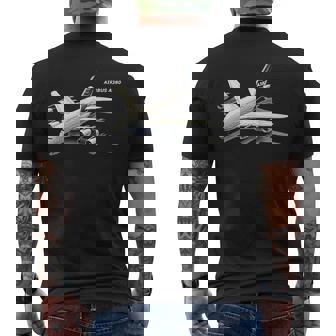 Airbus A380 Turbojet Airplane Airliner Aviation Pilot Men's T-shirt Back Print | Mazezy