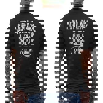 Airplane Mode On Costume Aviation Flight Pilot Men's T-shirt Back Print | Mazezy