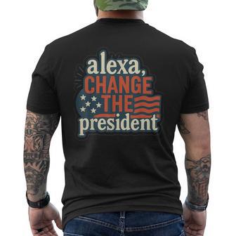 Alexa Ändere Den Präsidenten Gegen Trump Lustiger Trump T-Shirt mit Rückendruck - Geschenkecke