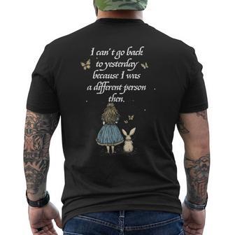 Alice In Wonderland Quote Whimsical Fantasy World Novel Men's T-shirt Back Print - Monsterry UK