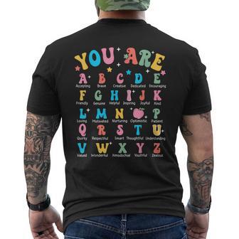 Alphabet Kindergarten Elementary School Teachers Students Men's T-shirt Back Print | Mazezy