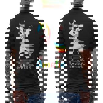 Amelie Name Prénom Amelie Licorne Dansante Colorée T-shirt imprimé au dos - Cadeauxyz