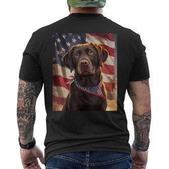 American Flag 4Th Of July Dog American Chocolate Labrador Men's T-shirt Back Print - Thegiftio UK