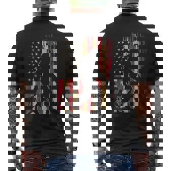 American Flag Bigfoot Dad Fathers Day Sasquatch Fathers Day Men's T-shirt Back Print | Seseable CA