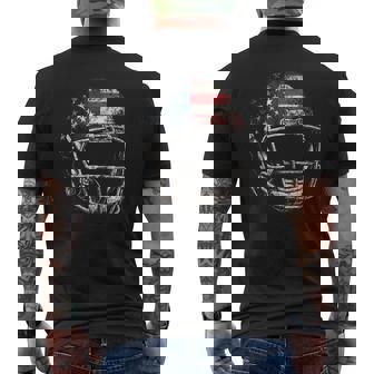 American Football Players Helmet Us Flag Men's T-shirt Back Print | Mazezy