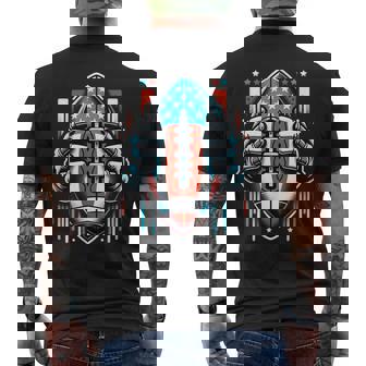 American Football US Flag Patriotic Football Graphic Men's Back Print T-Shirt | Mazezy