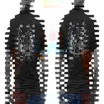 American Lumberjack Folk Hero Paul Bunyan Chopping Wood In The Forest Men's T-shirt Back Print | Mazezy