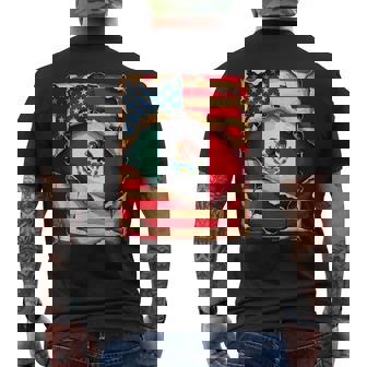 American Mexican Roots Usa Flag Mexico America Men's T-shirt Back Print - Thegiftio