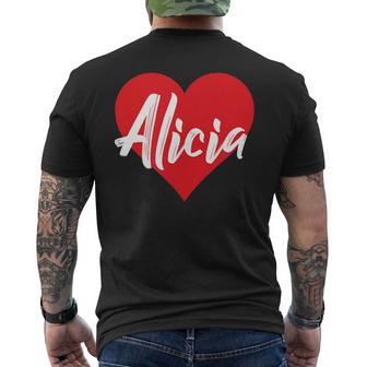 Amo A Alicia Primer Nombre Yo Corazón Camiseta Hombre Estampado Espalda - Regaloses