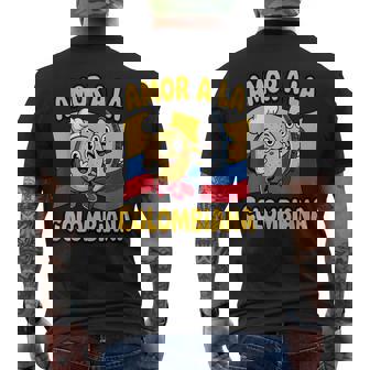 Amor A La Colombiana Arepa Pez Humor Cultura Camiseta Hombre Estampado Espalda - Regaloses