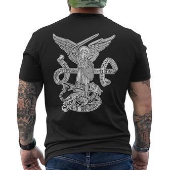 Amuleto De Protección Católica Dean Miguel Arcángel Miguel Camiseta Hombre Estampado Espalda - Regaloses