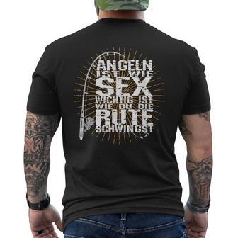 Angeln Ist Wieex Lustiges Fischen Angeln Angler T-Shirt mit Rückendruck - Seseable