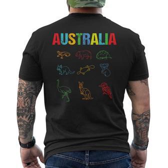 Animals Of Australia Australia Day Australian Kangaroo Men's T-shirt Back Print - Thegiftio UK