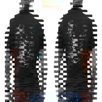 Anime Manga Motif Blue-Eyes Illustration Anime Men's T-shirt Back Print - Thegiftio