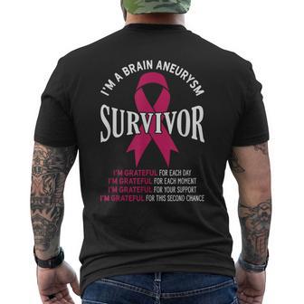 Aortic Brain Aneurysm Awareness I'm Brain Aneurysm Survivor Men's T-shirt Back Print - Thegiftio UK