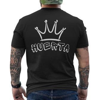 Apellido Huerta Cool Huerta Nombre Y Corona Real Camiseta Hombre Estampado Espalda - Regaloses