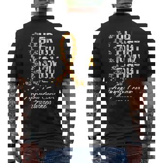 Appendix Cancer Awareness Her Fight Is My Warrior Support Men's T-shirt Back Print | Mazezy