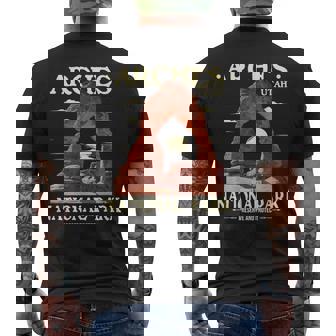 Arches National Park Retro Hiking & Camping Lover Men's Back Print T-Shirt | Mazezy