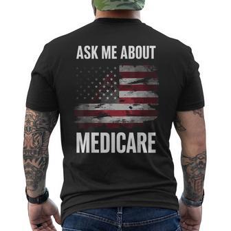Ask Me About Medicare Small Black Men's T-shirt Back Print - Thegiftio UK