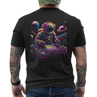 Astronaut Dj In Space Music Edm Men's T-shirt Back Print - Thegiftio UK