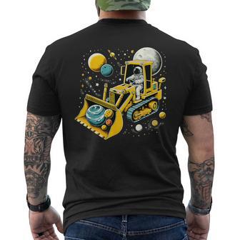 Astronaut Excavator In Space Planet Men's T-shirt Back Print - Thegiftio UK