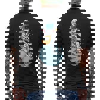 Astronaut Playing Mandolin Country Music Bluegrass Men's T-shirt Back Print - Monsterry