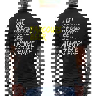 Athlete Saying Design Parkour Runner I Like Beer & Parcours Men's Back Print T-Shirt | Mazezy