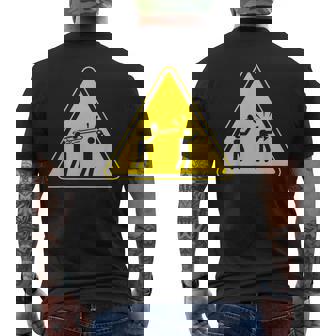 Attention Joueur De Trombone Cadeau Noir Coupe Classique Manche Courte Musical-Instrument- Homme Adulte T-shirt imprimé au dos - Cadeauxyz