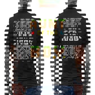 Aunt Of The Birthday Boy Gamer Pixel Birthday Party Matching Men's T-shirt Back Print | Seseable UK