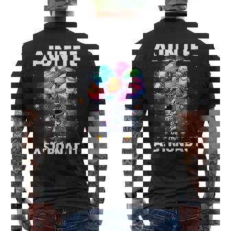 Auntie Of The Astronaut Space Theme First Birthday Party Men's T-shirt Back Print - Thegiftio