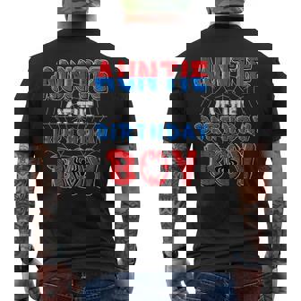 Auntie Of The Birthday Boy Spider Web Birthday Party Men's T-shirt Back Print | Seseable UK