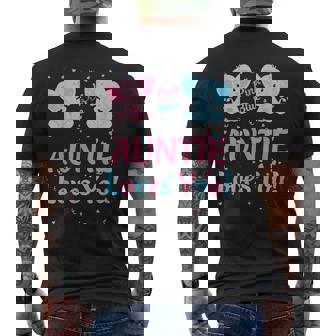 Auntie Gender Reveal Elephant Pink Blue Matching Family Aunt Men's T-shirt Back Print - Thegiftio