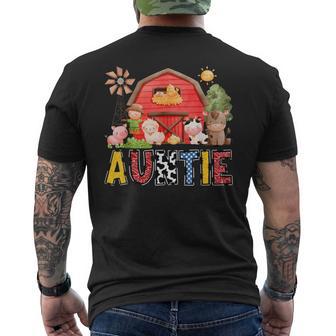 Auntie Red Farm Cow Birthday Boy Matching Family Party Men's T-shirt Back Print | Mazezy
