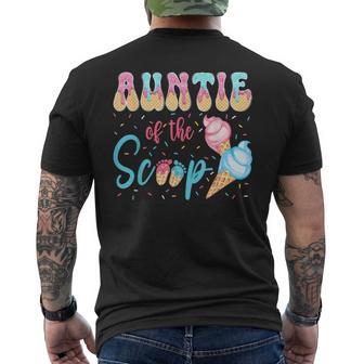Auntie Of The Scoop Ice Cream Gender Reveal Baby Shower Men's T-shirt Back Print | Mazezy