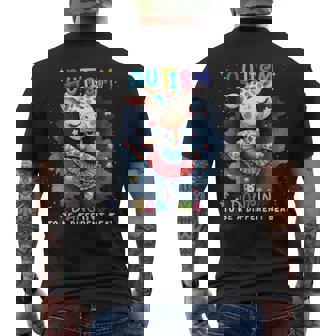 Autism Awareness Cute Unicorn Dancing To A Different Beat Men's T-shirt Back Print - Thegiftio