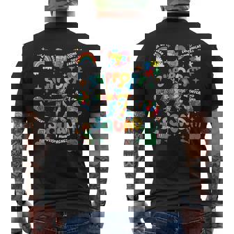 Autism Awareness Autism Support Squad Family Heart Puzzle Men's T-shirt Back Print - Thegiftio