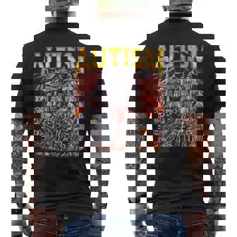 Autism Edgy Skeleton Bootleg Hard Skeleton Meme Men's T-shirt Back Print - Monsterry