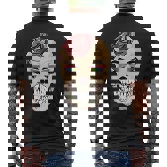 Avant Garde Aesthetic Gothic Skull Goth Hippie Men's Back Print T-Shirt | Mazezy