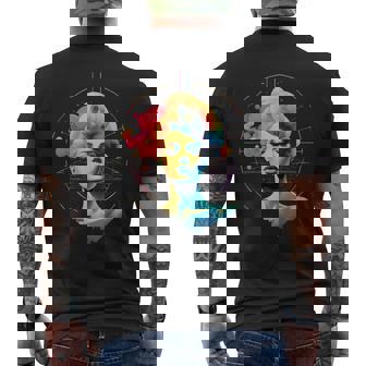 Avant Garde Meets Vaporwave In Futuristic Men's Back Print T-Shirt | Mazezy