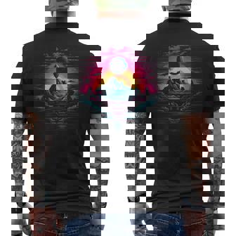 Avant Garde And Vaporwave Futuristic Mountain Men's Back Print T-Shirt | Mazezy