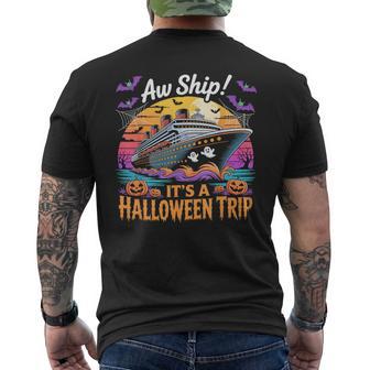 Aw Ship It’S A Halloween Trip Cruise Ghost Costume Men's T-shirt Back Print - Thegiftio UK