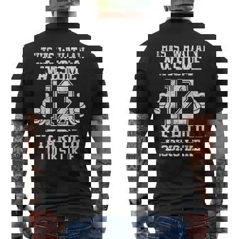 This Is What An Awesome 12 Year Old Looks Like 12Th Birthday Men's T-shirt Back Print - Thegiftio