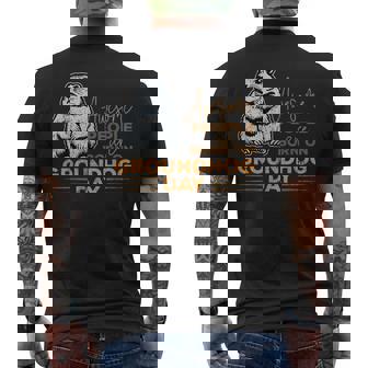 Awesome People Are Born On Groundhog Day Groundhog Birthday Men's T-shirt Back Print - Monsterry