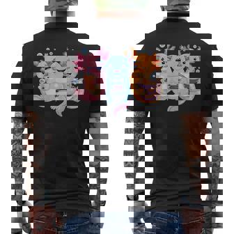 Axolotl Boba Tea Bubble Tea Axolotl Gaming Ramen Axolotl Small Black Men's T-shirt Back Print - Thegiftio