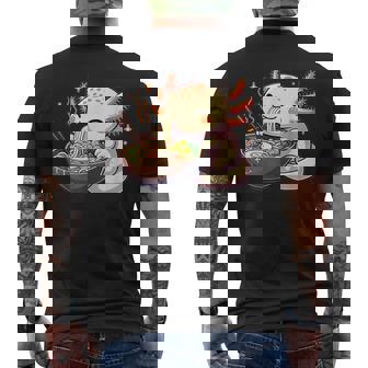 Axolotl Mignon Mange Des Nouilles Ramen Axolotls Ramen T-shirt imprimé au dos - Cadeauxyz