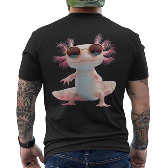 Axolotl Wearing Sunglasses Kawaii Graphic Men's T-shirt Back Print - Thegiftio UK