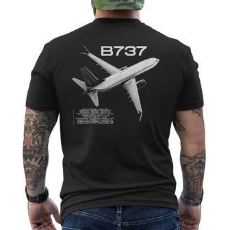 B737 Airplanes Aviation Jet Men's T-shirt Back Print - Thegiftio UK